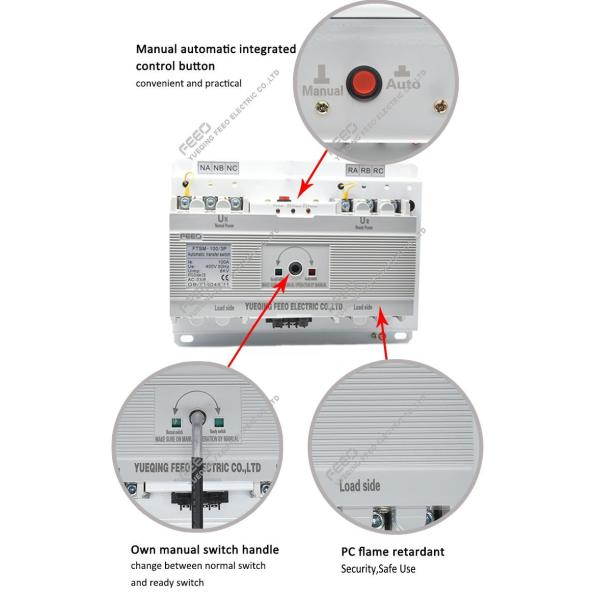 MCCB Moulded Case ATS Transfer Switch 125A 3P 4P 400V