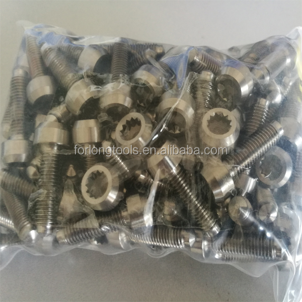 6AL-4V Titanium Alloy M7*1.0 Split Rim Bolts for BBS Natural Finish 24.5mm Ready to Ship