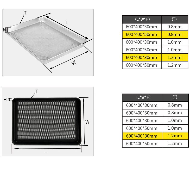 Aluminum Alloy Baking Tray with Punching and Hollow-out Design
