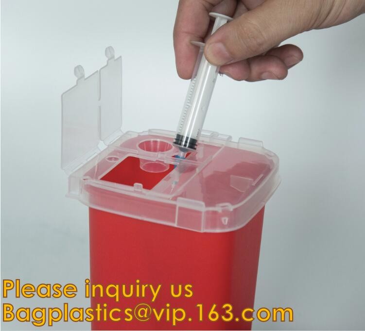 Plastic Hospital Medical Disposal Waste Sharp Container,plastic round sharps disposal container with lid BAGEASE PACKA