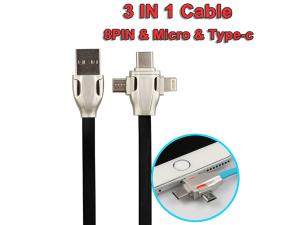 China Micro/8Pin/Type C 3 In 1 Usb Data Extension Cable , Fast Charging Extending USB Cord wholesale