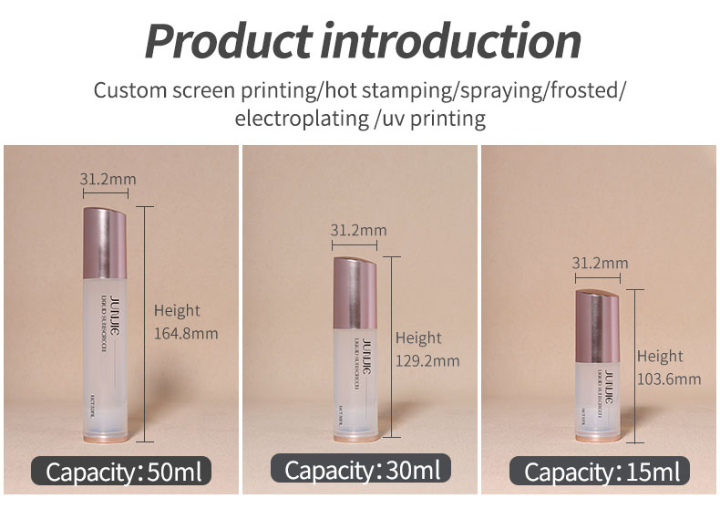 Matte PP Airless Bottle Sealing Type Lotion Airless Pump Bottle 15ml 30ml 50ml Custom