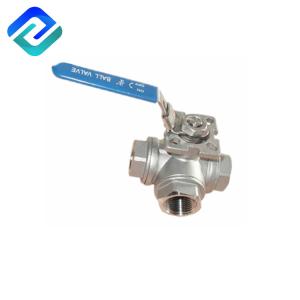 1000PSI SS Three Way Ball Valve PN63 L Port 3 Way Sanitary Valve