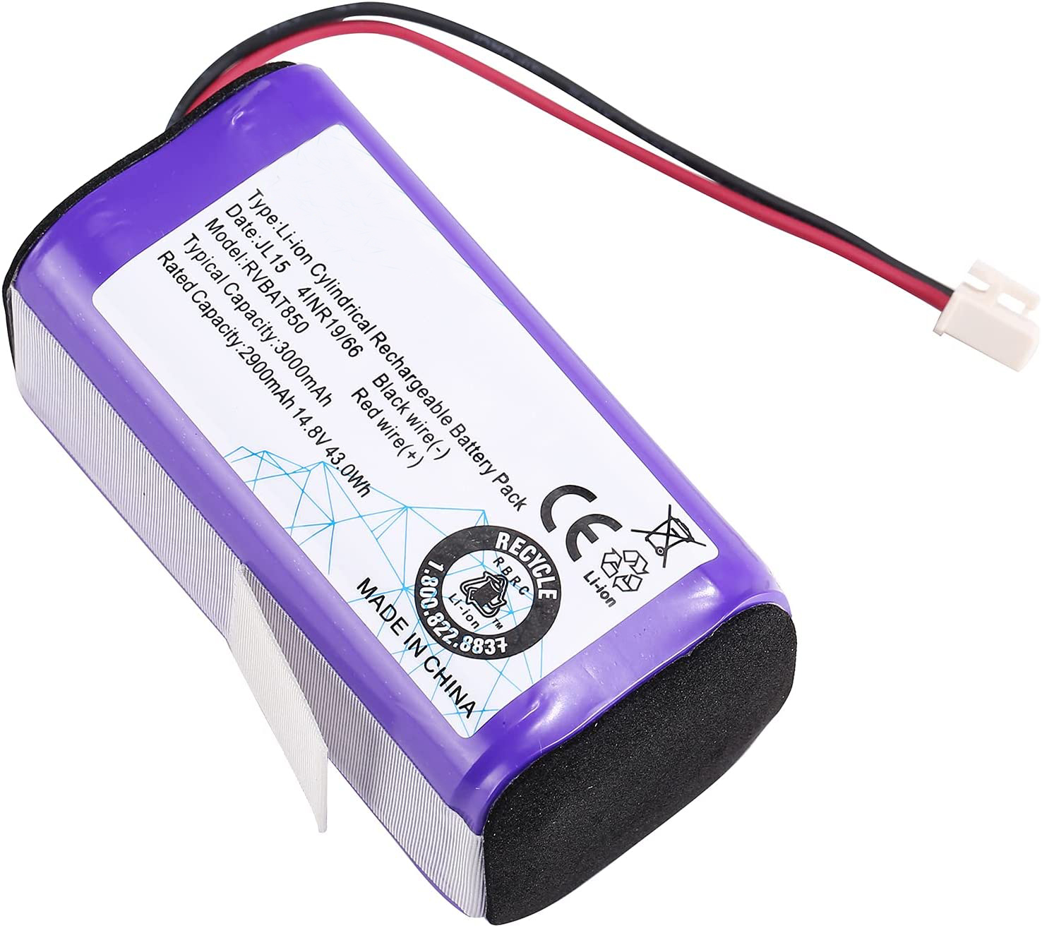 3000mAh Replacement Batteries fit for Shark iq RV850 RV850C RV850BRN RV850WV R87