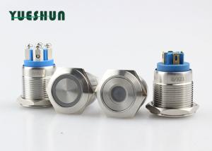 China Lighted Momentary Normally Open Push Button Switch 2A 36V DC Blue Red Color LED Illuminated wholesale