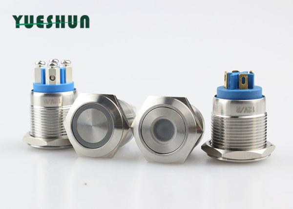 Lighted Momentary Normally Open Push Button Switch 2A 36V DC Blue Red Color LED