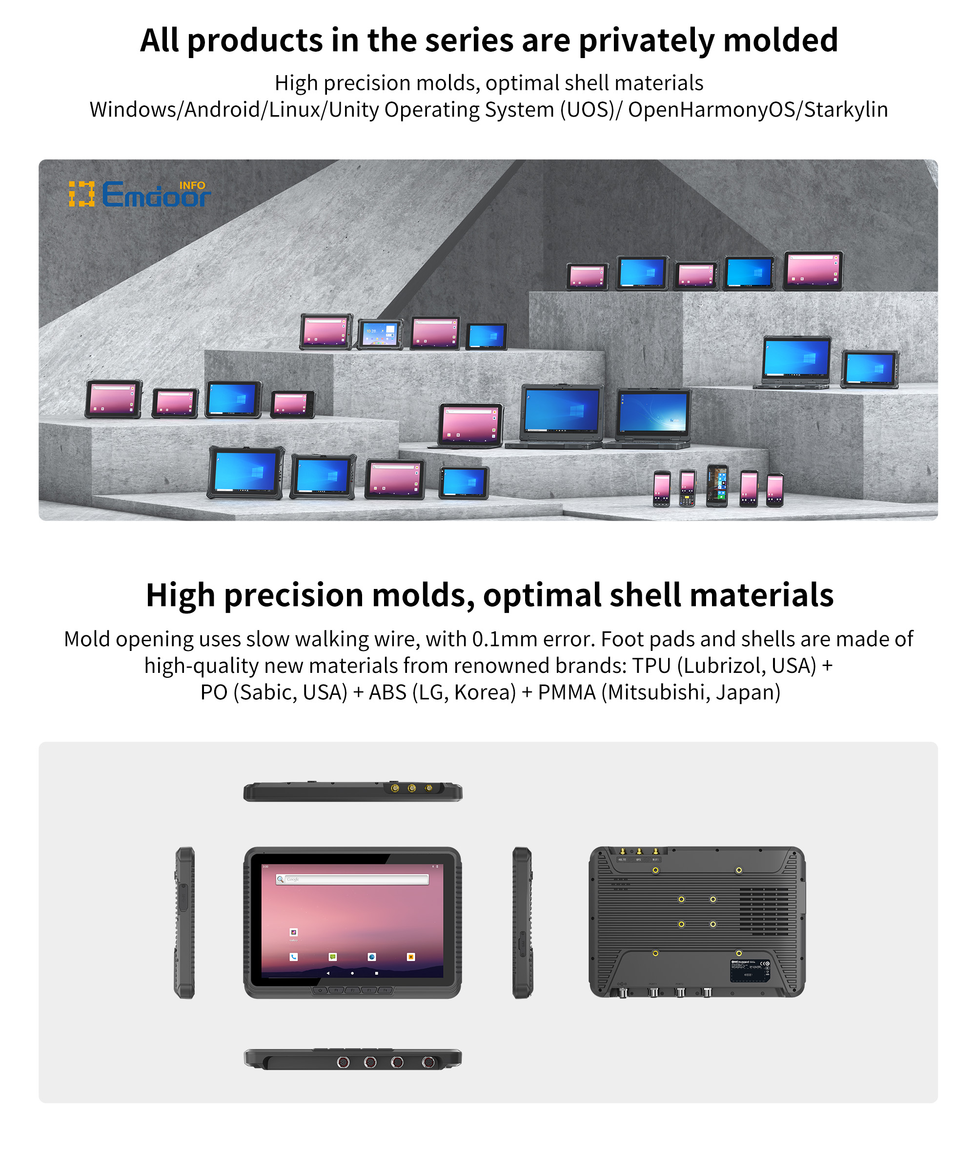 8" Android 12 Portable PC ONERugged V80T with Octa-Core Processor NFC and 1000nit Display