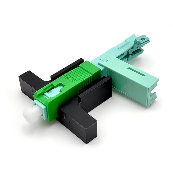 Quality 5G 0.2dB Ceramic C-Groove Fiber Optic Terminated Field Installable SC APC Connector 2*3mm Drop Cable for sale