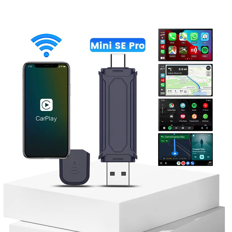 Se Pro More Apps Music Gps carlinkit USB Mini Adapter Wireless Carplay Universal Dual Channel Android Auto Ai Box for Cars apple
