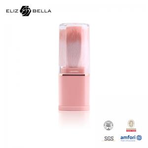 China Retractable Brush Makeup Powder Brush Pink Plastic Handle 100% Synthetic Hair Plastic Handle OEM wholesale