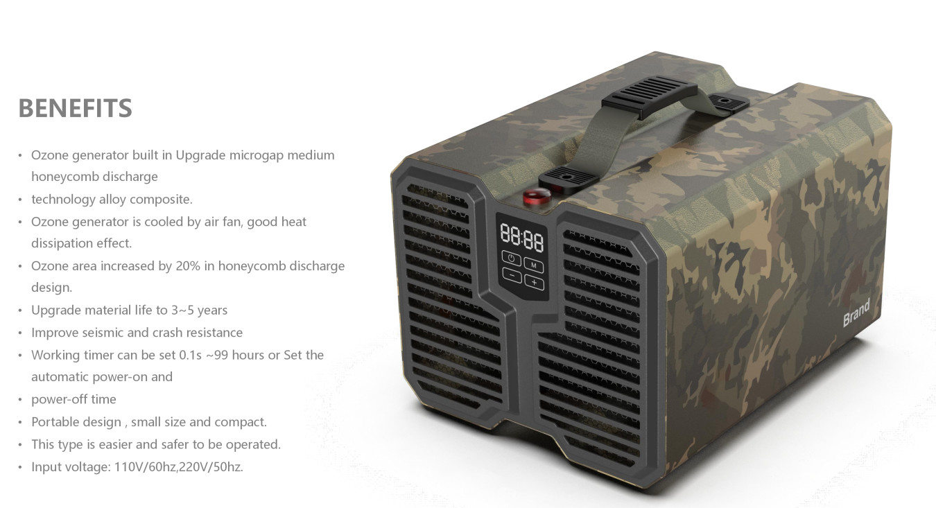 Composite Filter Ozone Generator Air Purifier 20000mg/H High Capacity