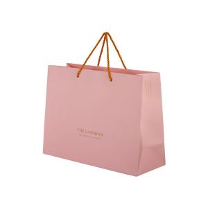 China Multipurpose Pink Custom Paper Shopping Bags With Plastic Clip Handle wholesale