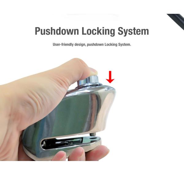 China Supply Smart Family Electric Smart Alarm Lock Alarm Disc Brake Lock Motorcycle Steering Lock BL16