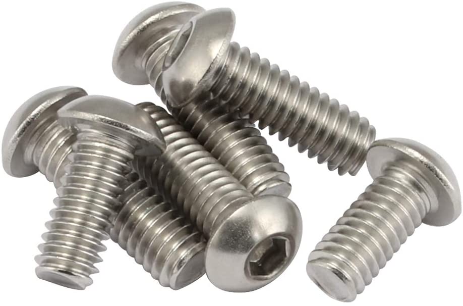 1/4-20 x 3/8 Inch Button Head Socket Cap Bolts Screws Allen Screw Metric
