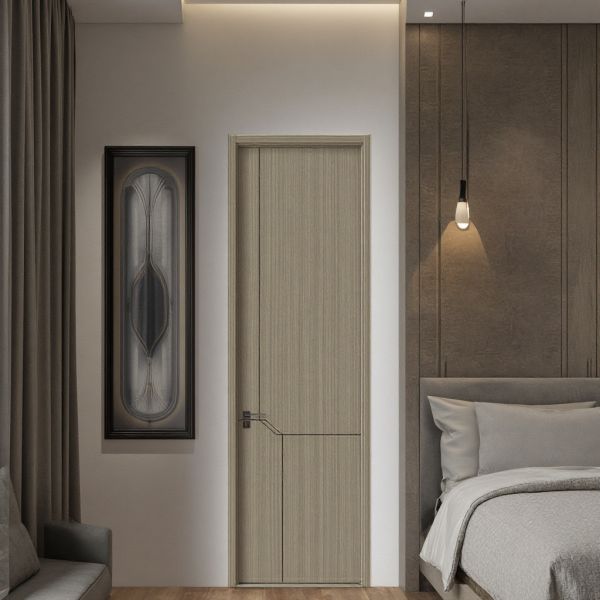 Finished Custom Solid Wood Composite Door Paint Free Sound Insulation Door Panel Thickness 3mm Ideal for Interior Suite or Front Entry Wood Door