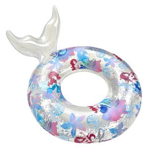 Kids' Outdoor Pool Fun with Inflatable Fish Tail Float Decorations and Swim Tubes