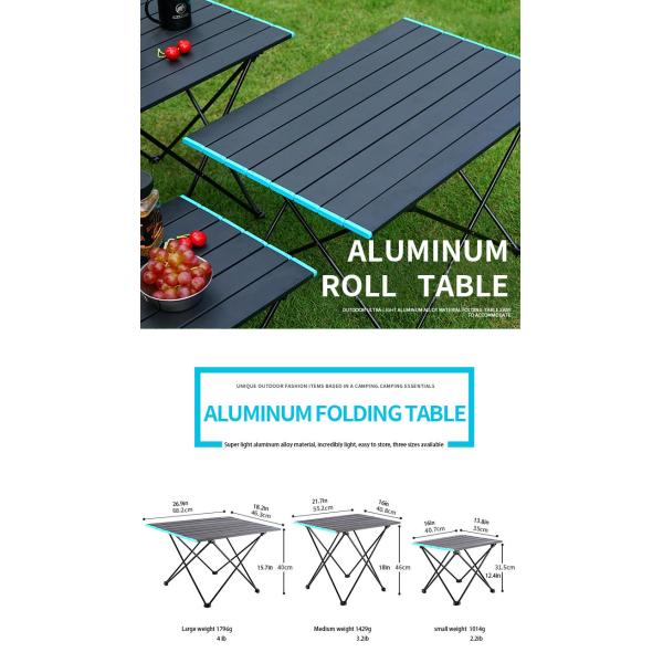 Three Sizes Available Folding Camping Table Super Light Aluminum Alloy