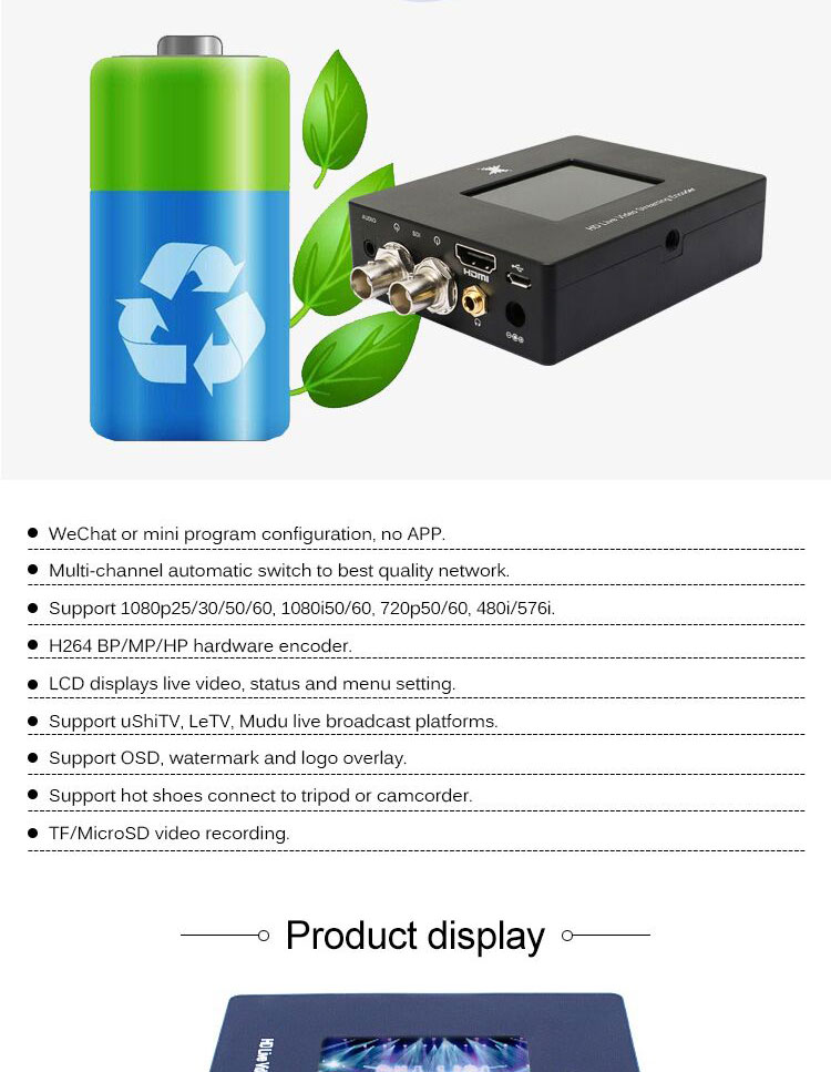 RTMP RTSP Streaming Server 4G Wifi Encoder for Fast and Stable Live Streaming