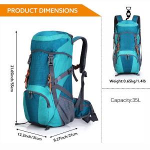 China 35l Lightweight Travel Backpack Waterproof With Rain Cover Camping Adults wholesale