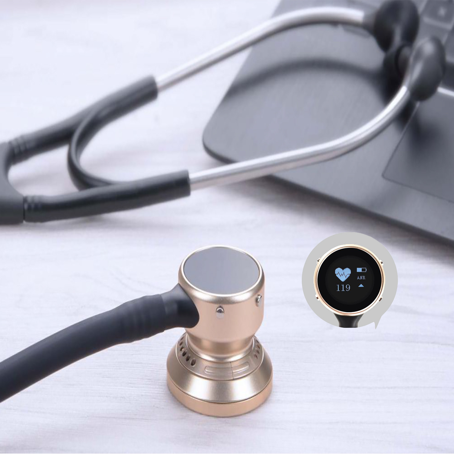 Sound Tracks Recording Digital Smart Bluetooth Stethoscope For Accurate Monitoring