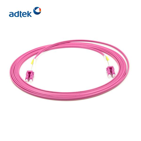 Quality Duplex OM4 Fiber Optic Patch Cord For Telecom Network LC-LC/UPC 50/125um for sale