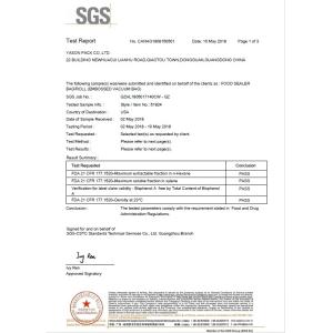 Dongguan Yason Pack Co., Ltd. Certifications