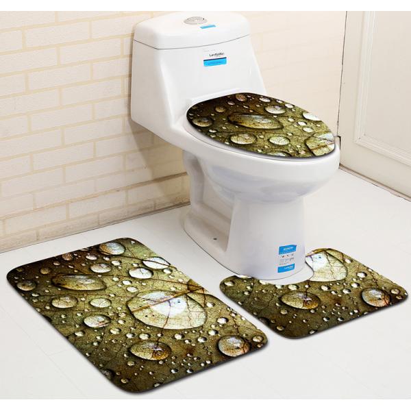 Polyester Sunflower Toilet Seat Cushion Toilet Lid Cover Set