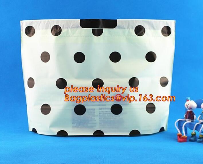 Promotional customized high quality soft loop plastic cloth bag,manufacturer custom soft loop handle polyethylene PE pla