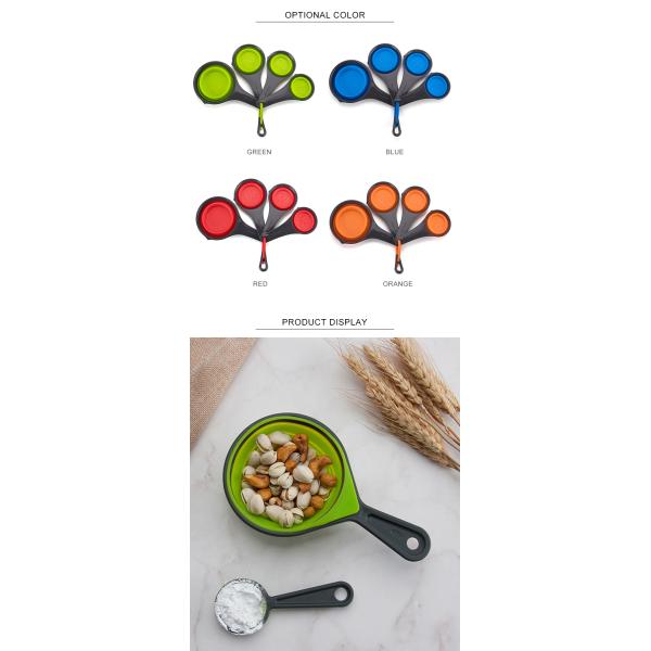 Collapsible Silicone Measuring Cups And Spoon Set