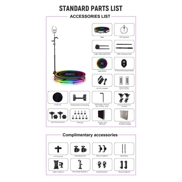 Automatic Control 360 Selfie Video Booth Portable