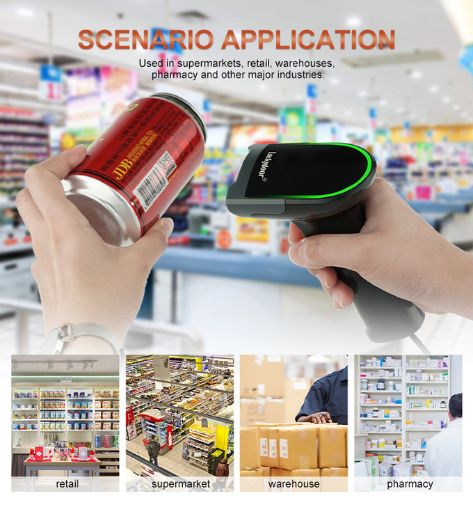 Data Matrix Wired Handheld CMOS QR Code Reader Portable USB 1D 2D Barcode Scanner