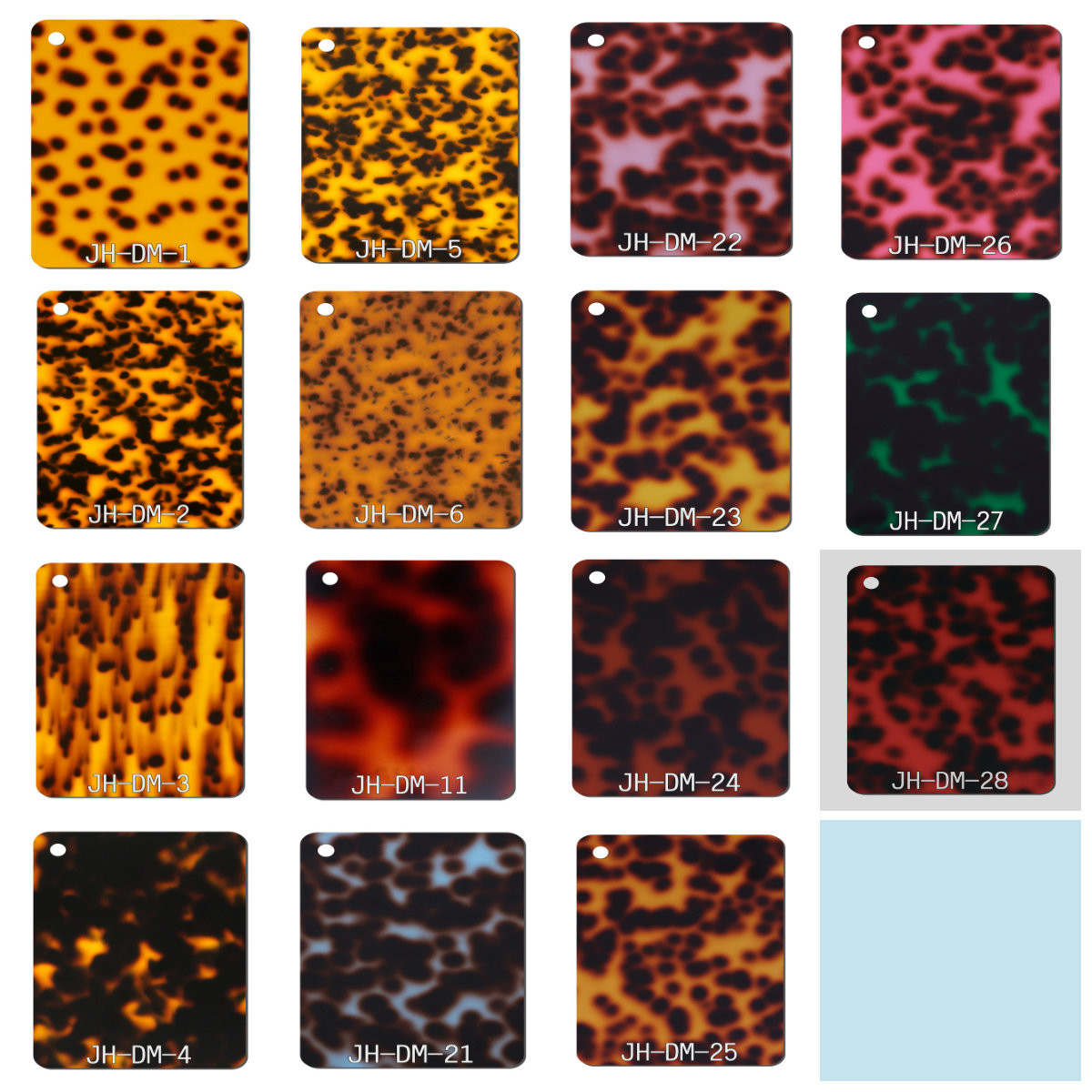 PMMA Tortoise Shell Colored Cast Acrylic Sheets 1/8 Inch Custom Cut