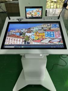 China 32'' Windows Interactive PCAP LCD Digital Display Lectern Smart Double Screen AIO Meeting Podium wholesale