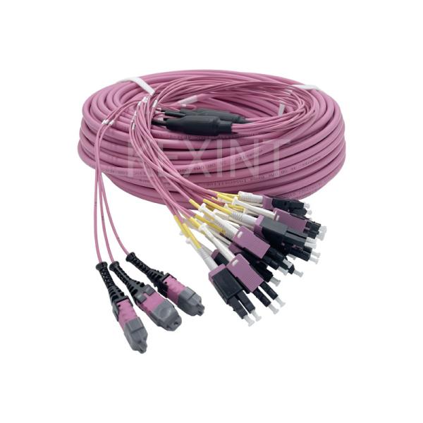Quality KEXINT FTTH MPO LC Uniboot OM4 Fiber Optic Patch Cord Grade B 3*12 36 Cores Multimode for sale