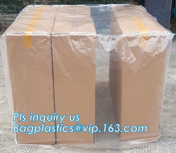 Customized Square Bottom or Side Guesst Plastic Protective Pallet Covers, 4 Mil Dust proof Clear Pallet Covers, BAGPLAST