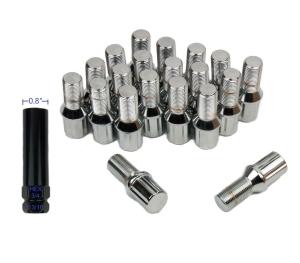 Chrome Locking Wheel Bolts Heat Treated , Spline Drive Lug Bolts Easy Installation