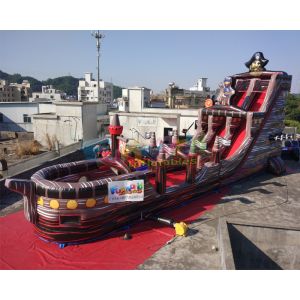 China 18m Inflatable Commercial Pirate Ship Slide / Blow Up Water Slide wholesale