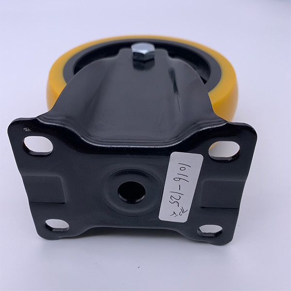 5 Inch Orange Polyurethane Rigid Plate Caster Wheels