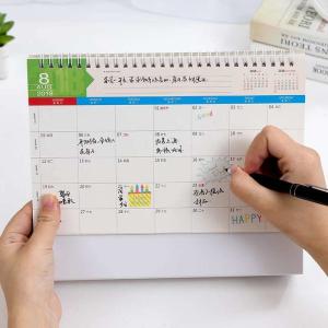 China Small Kids Goal Custom Desk Calendar , Table Tent Calendar With Sticker Notes wholesale
