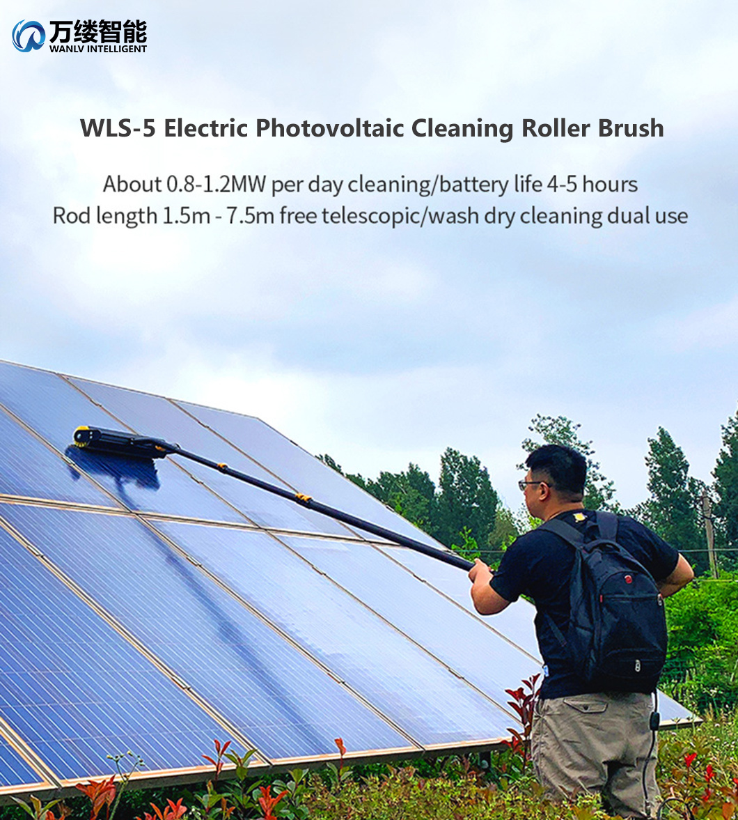Factory Price Lithium Battery-Powered Rolling Brush for Solar Cleaner with Ease
