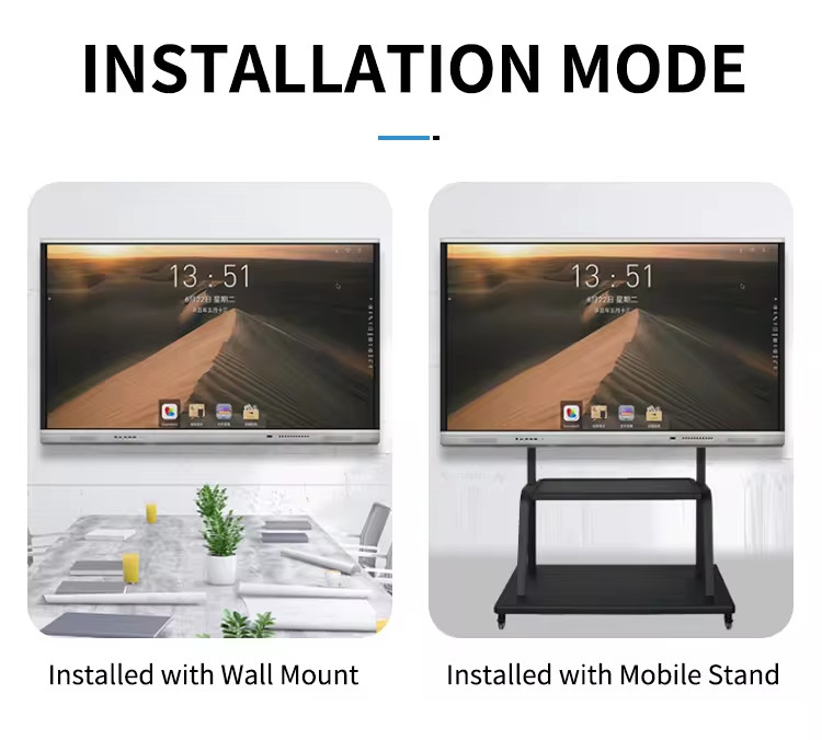 4K Interactive Whiteboard IFPD Smart Monitors Multi Touch Screen Display With Camera&mic All In One Computer For School