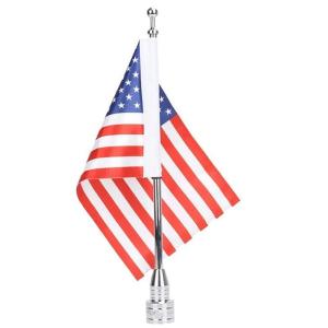 Vertical US And Pirate Flagpole For Harley Davidson Goldwing