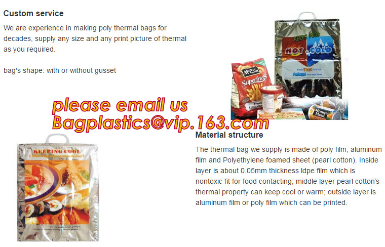 Custom Packing Aluminum Foil Zip-Lock Grocery Handle Thermal Insulation Cooler Bag For Outdoors,Promotional Insulated La