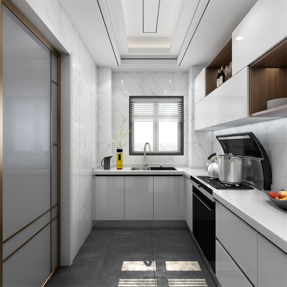 Luxury Traditional Kitchen Cabinets with Eased Edge Countertop and Solid Wood Material