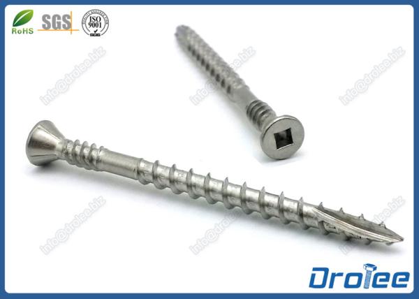 Quality Marine Grade 316 Stainless Double Thread Square Drive Composite Decking Screws for sale