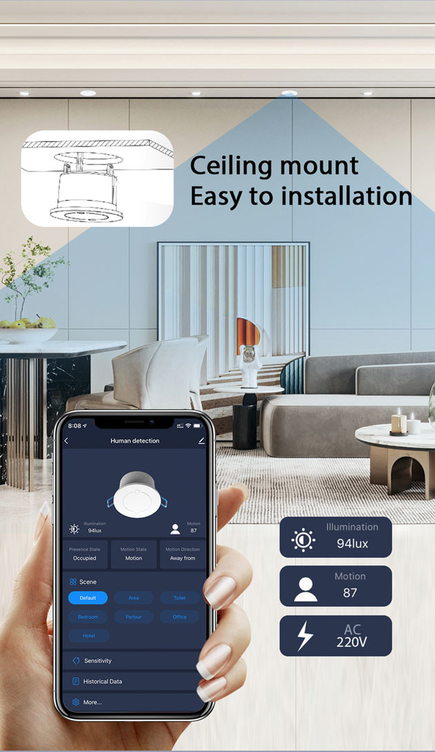 Tuya Zigbee Presence Detector 90 Degree Human Presence Detector
