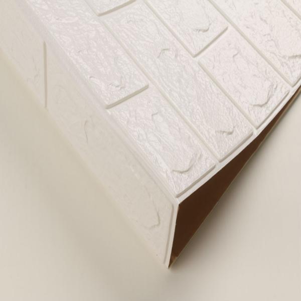 Soft Packages Design Style Waterproof Moistureproof 3D PE Foam Brick Wall Sticker 10mm Thick White Color Wall Decor Wallpaper