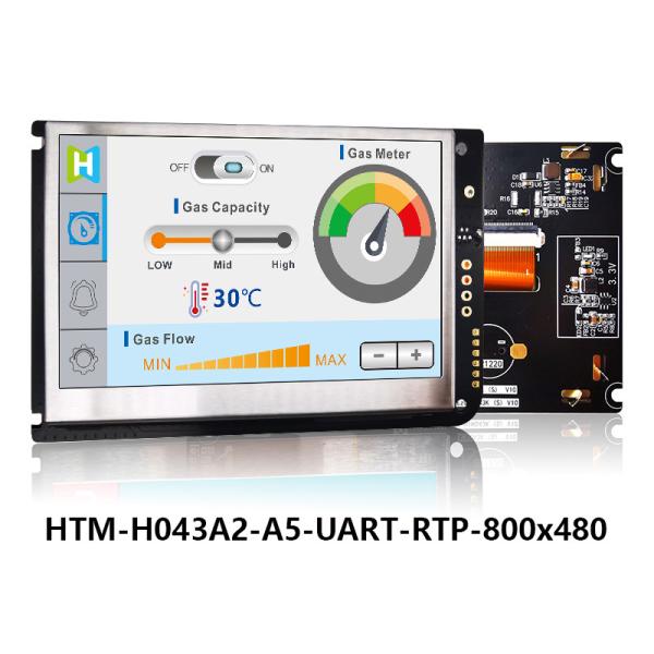 Quality 4.3 Inch UART Resistive Touch Screen TFT LCD 800x480 Display With Lcd Controller Board for sale