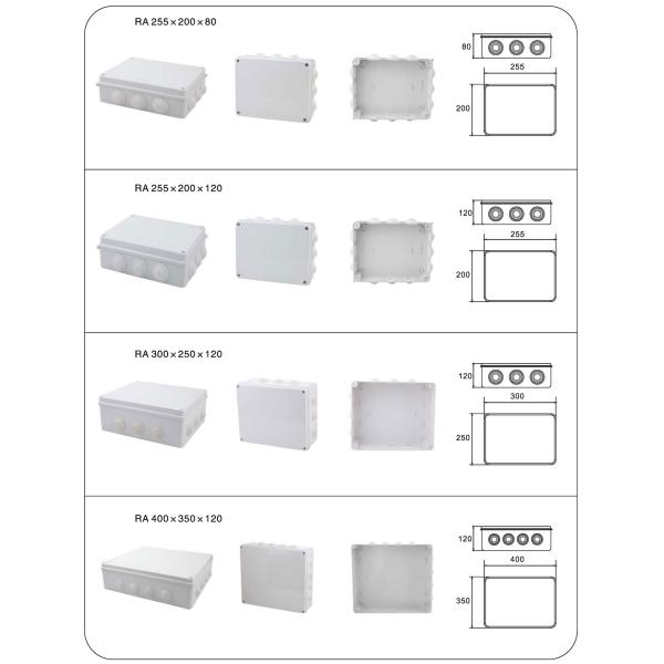 10 Entry Holes Rectangular Junction Box Electrical Knockout Boxes 150X110X70mm