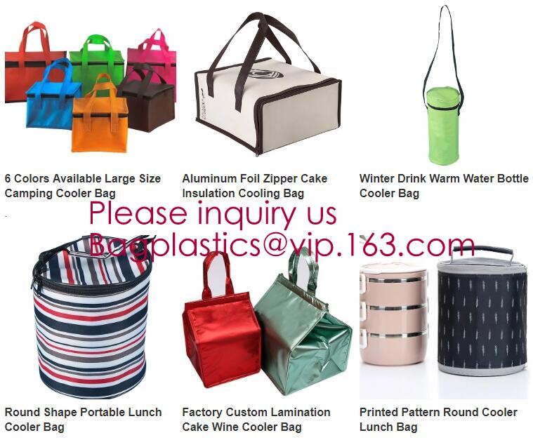 Custom Packing Aluminum Foil Zip-Lock Grocery Handle Thermal Insulation Cooler Bag For Outdoors,Promotional Insulated La